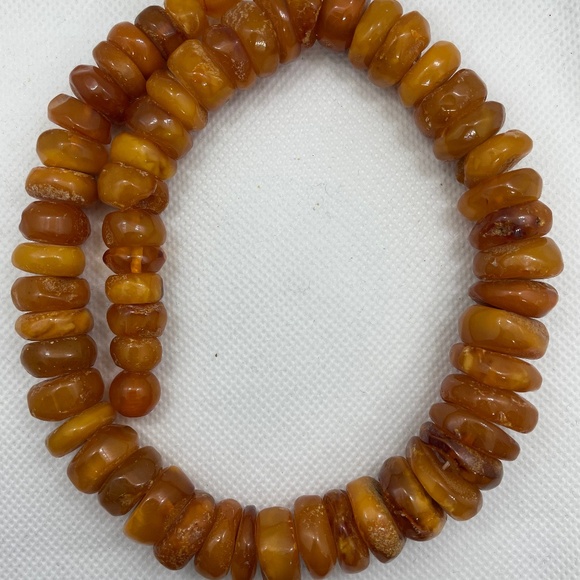 Vintage Butterscotch Baltic Amber Necklace Chocker USSR Soviet Expo'67 - Picture 2 of 8